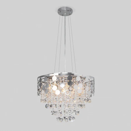 Хрустальная люстра с двойным вариантом крепления Eurosvet 10114/8 хром/прозрачный хрусталь Strotskis