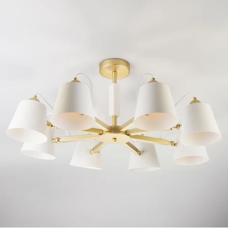 Люстра лофт с поворотными рожками и плафонами Eurosvet 70083/8 золото