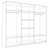 Шкафы-купе 3-х дверный Кааппи 10 белый, белый бриллиант, зеркальный 