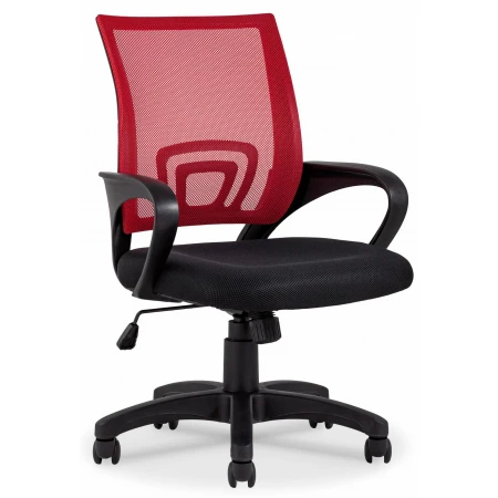 Кресло Topchairs Simple, красный, черный, ткань, сетка