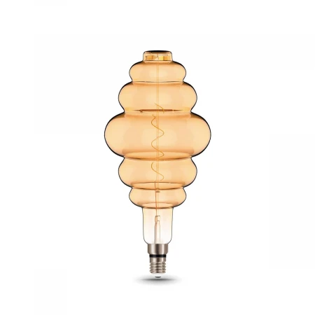 Лампа светодиодная филаментная Gauss E27 6W 2400K золотая 158802006