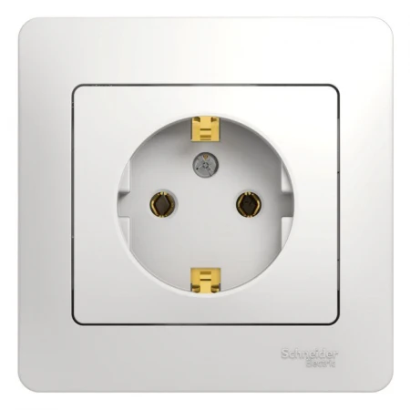 Розетка 2К+З Systeme Electric Glossa 16A 250V белая GSL000142