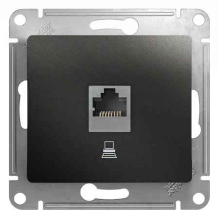 Розетка компьютерная RJ45 Systeme Electric Glossa 5e кат UTP антрацит GSL000781K