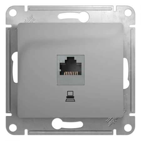 Розетка компьютерная RJ45 Systeme Electric Glossa 5e кат UTP алюминий GSL000381K