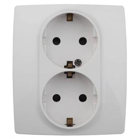 Розетка ЭРА 12 2x2P E Schuko со шторками 16A 250V 12-2104-01 Б0014699