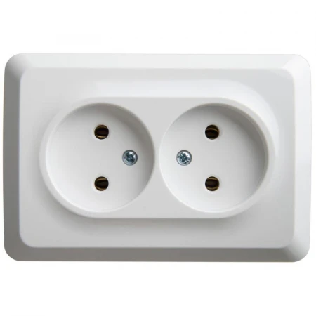 Розетка угловая двойная 2К Systeme Electric Этюд 16A 250V белая PA16-105B