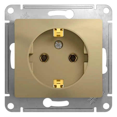 Розетка 2К+З Systeme Electric Glossa 16A 250V титан GSL000443