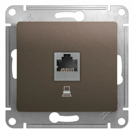 Розетка компьютерная RJ45 Systeme Electric Glossa 5e кат UTP шоколад GSL000881K