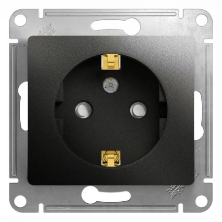 Розетка 2К+З Systeme Electric Glossa 16A 250V со шторками антрацит GSL000745