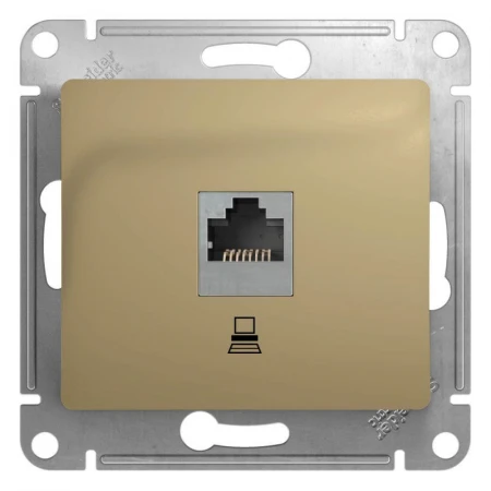 Розетка компьютерная RJ45 Systeme Electric Glossa 5e кат UTP титан GSL000481K
