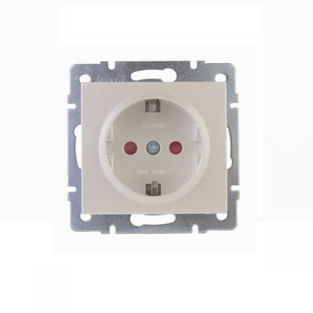 Розетка с защитой от детей Lezard Rain белый жемчуг 703-3088-124