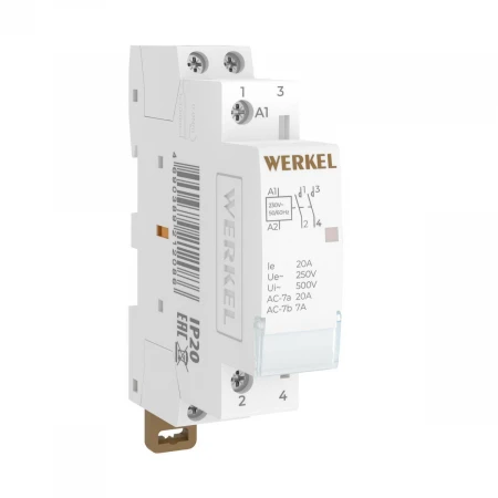 Контактор модульный 20 A 2NO (1 модуль) Werkel W941M20O 4690389212086